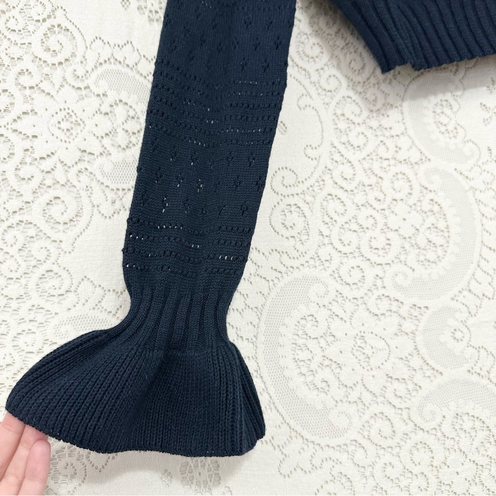LoveShackFancy Rory Off the Shoulder Knit Ruffle Sweater - Picture 11 of 15